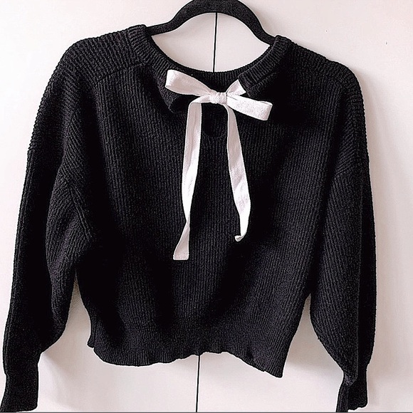ZARA Tie Back Crop Sweater - Picture 2 of 5